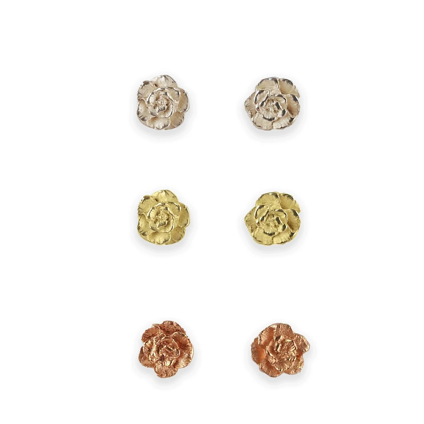 Tiny rose stud earrings
