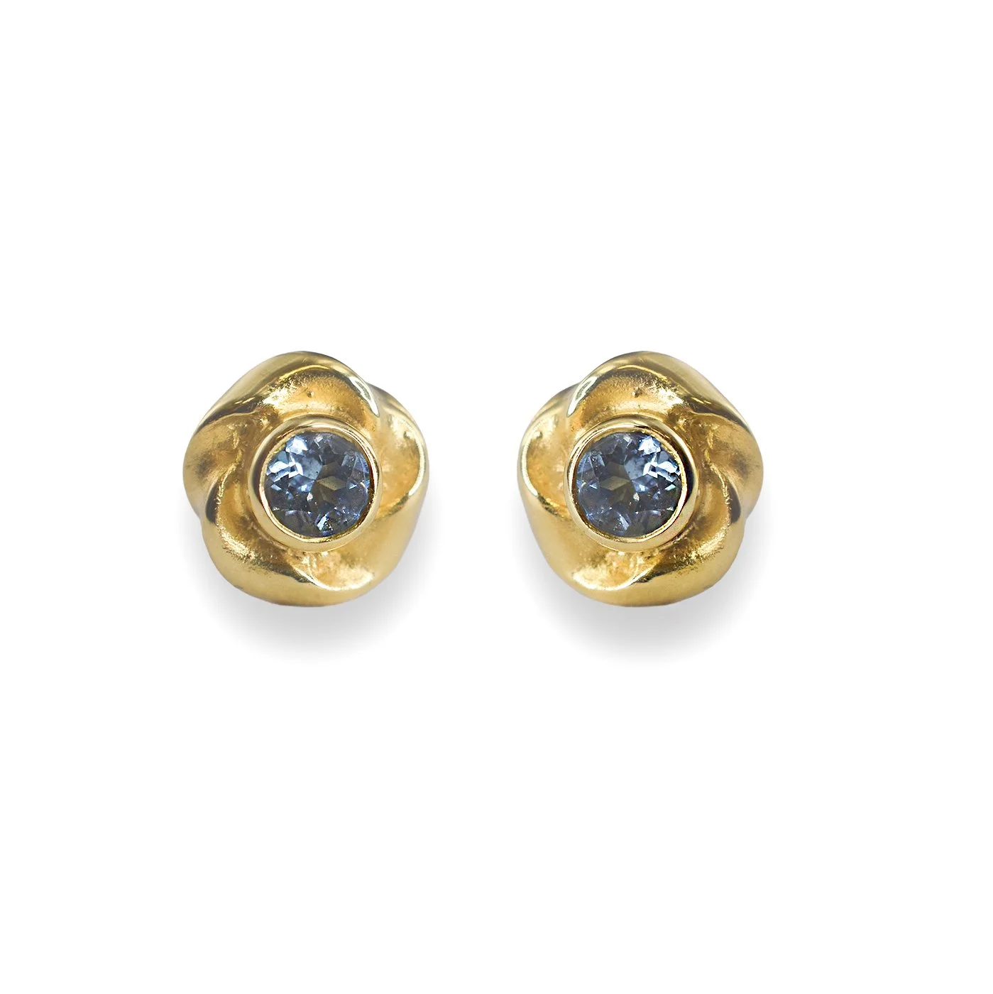 Knot stud earrings with stones