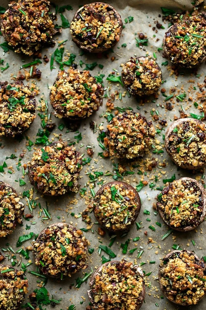 Vegan Plant Based Stuffed Mushrooms