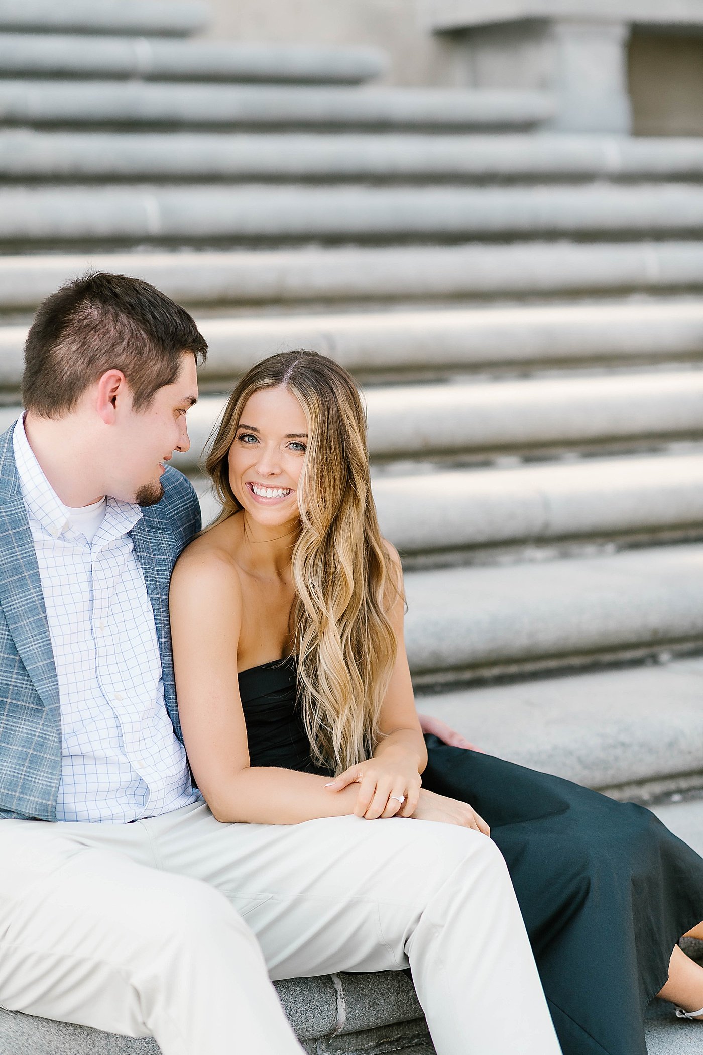 Rebecca Shehorn Photography Downtown Indianapolis Canal and War Memorial Engagement Session15.jpg