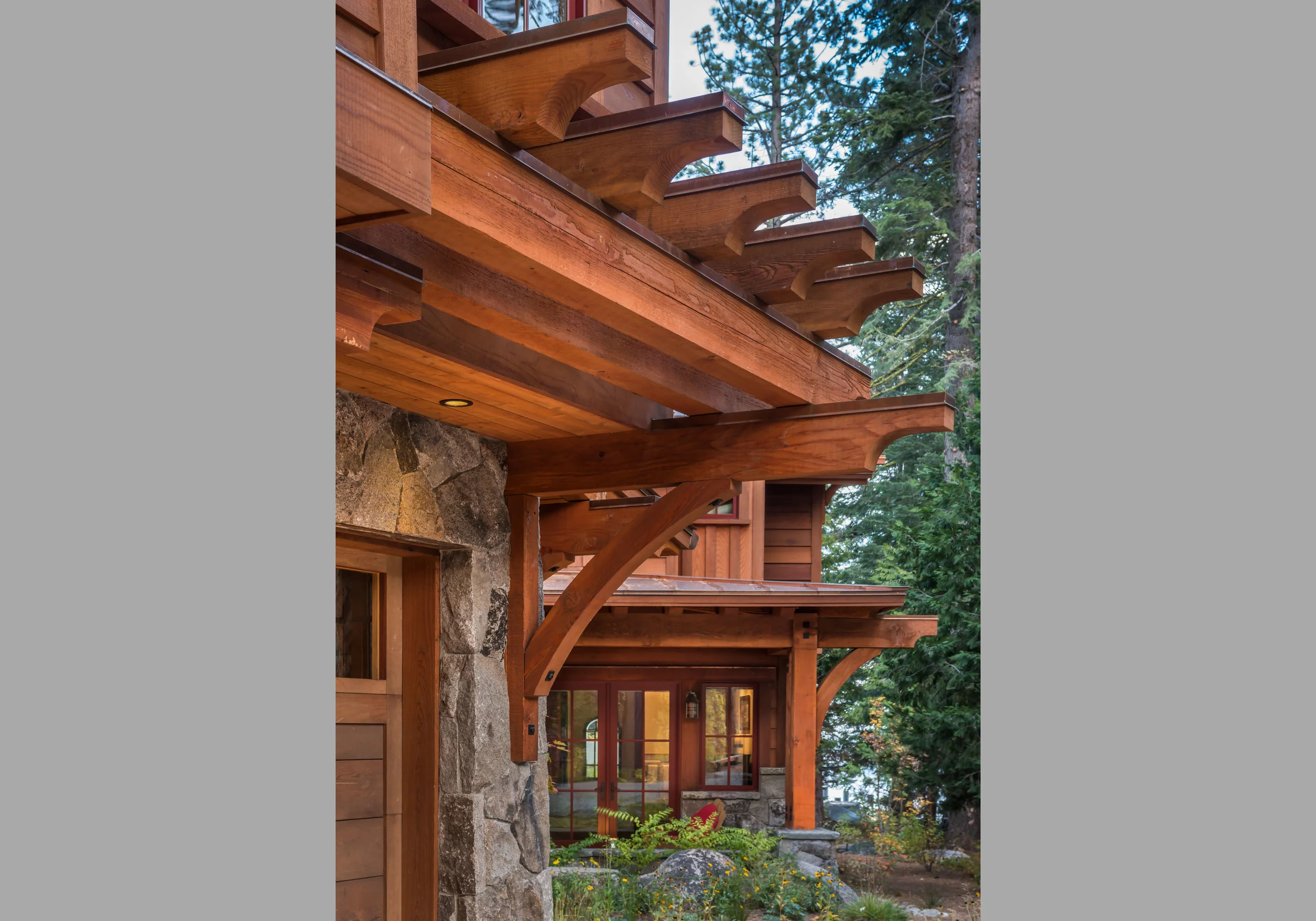 Contractor: Jim Morrison Construction Photography: Vance Fox Square Footage: 4,345 sf Features: Inglenook, Exhibition Wine Room, Turret Staircase, Natural Creek with Bridge, Lake Front Terrace + Firepit bedrooms: 4 bathrooms: 4.5