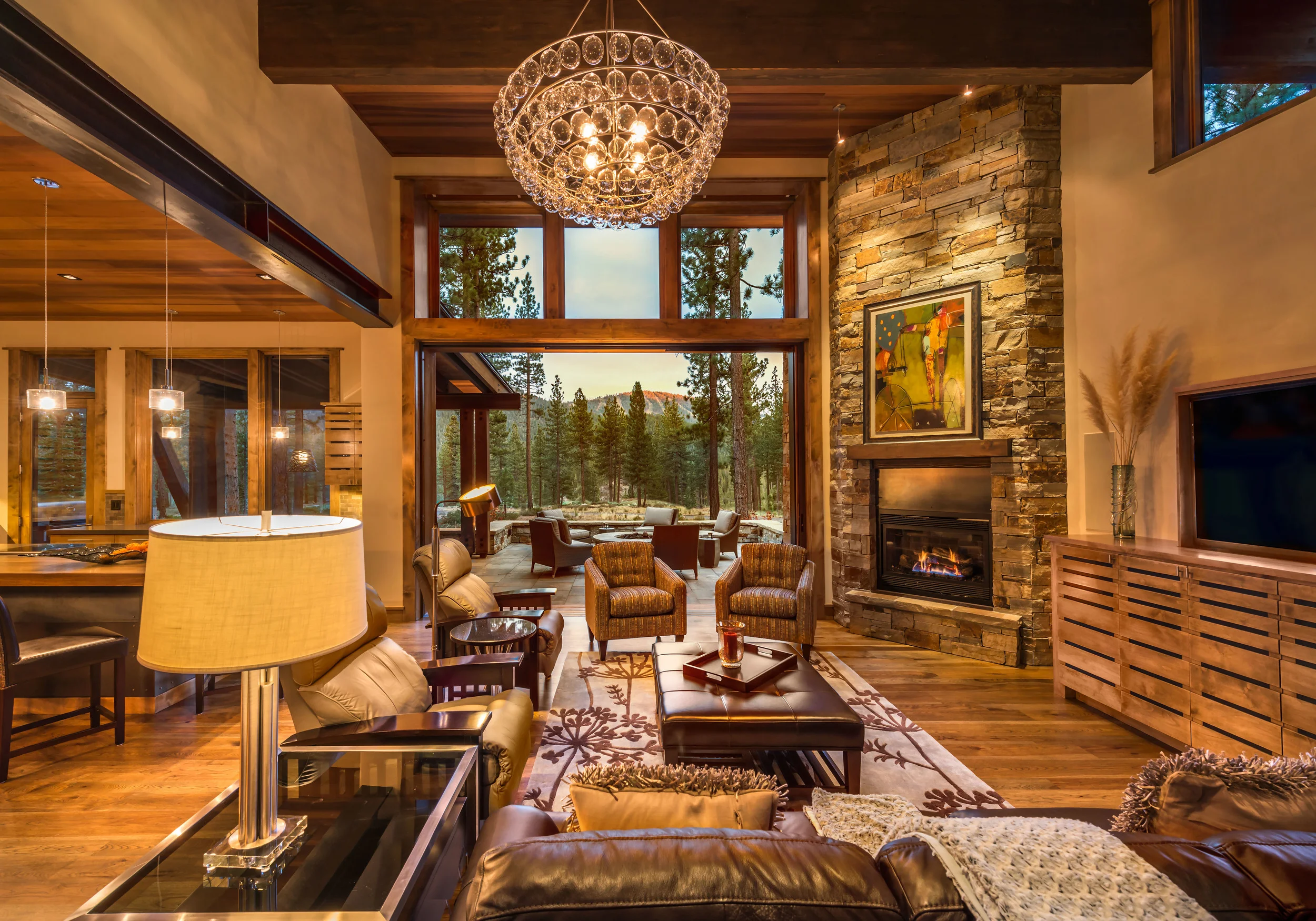 Contractor: Loverde Builders Interior Finishes: WaltonAE Photography: Vance Fox Square Footage: 3,226 sf Features: Water Feature + Bridged Link to Garage, Firepit Terrace, Collapsible Window Wall at Living Room bedrooms: 3 bathrooms: 3.5