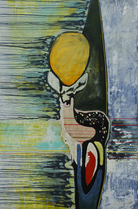 Canoe, 2012. Acrylic on linen, 48x72 in / 122x183 cm. sold, private collection