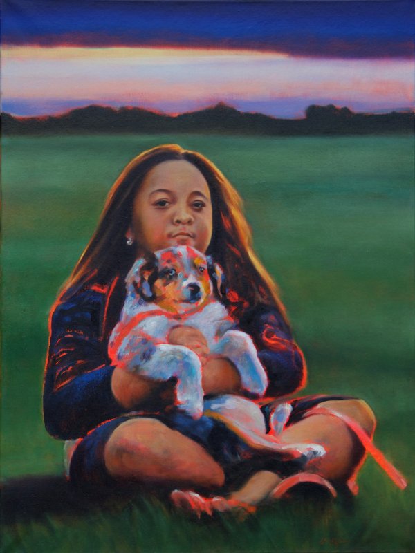 Girl at Sunset, 2015. Oil on linen, 30x40 in. SOLD, private collection (Copy)