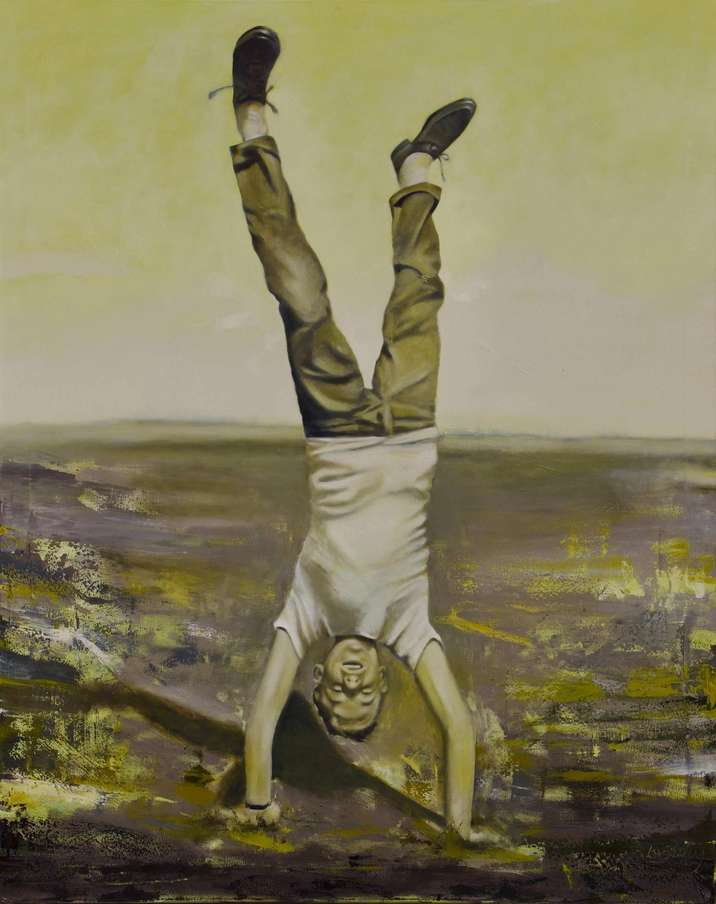 Handstand, 2026. Oil on linen, 48x60 in. sold, private collection