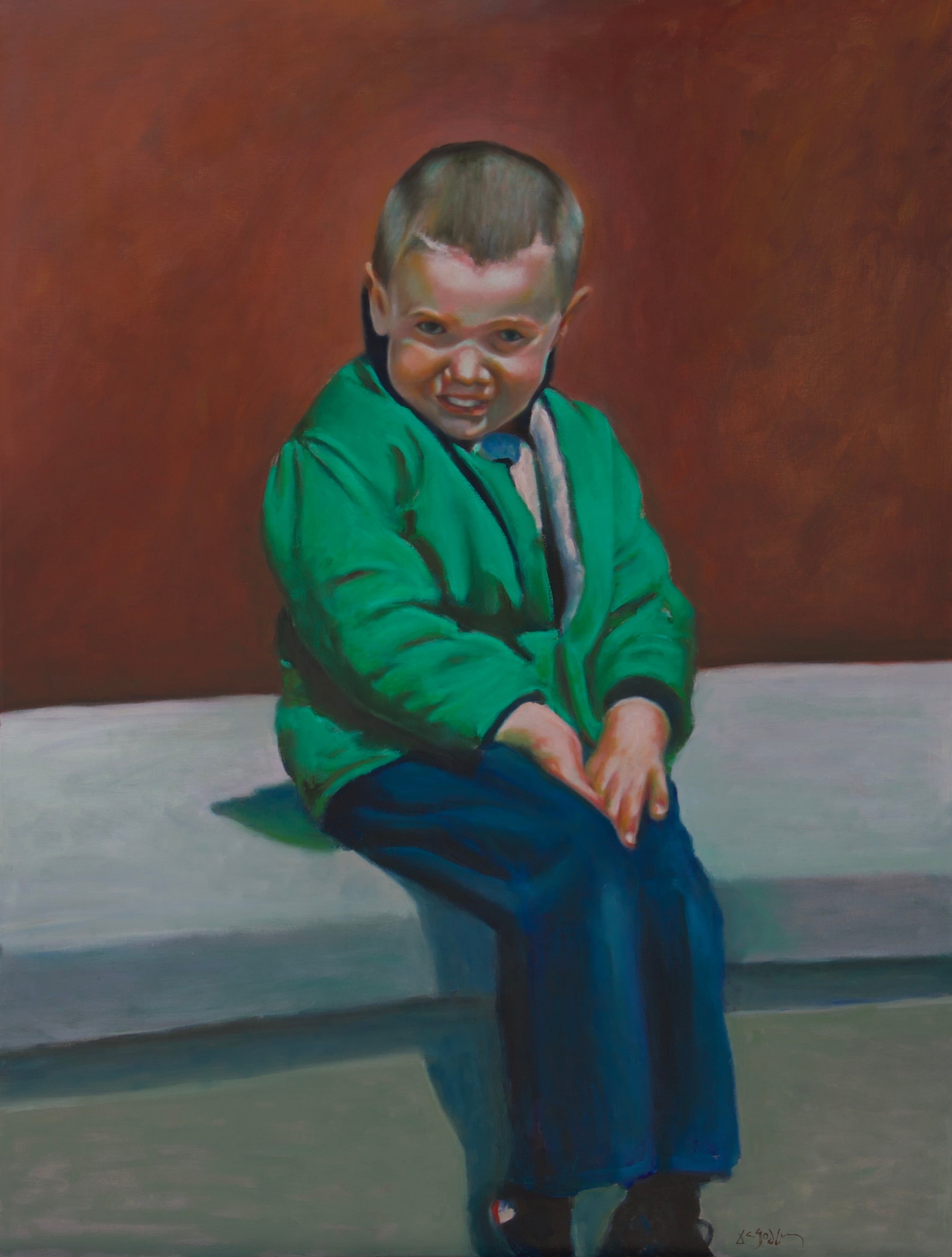 BRENT GODFREY, BOY IN GREEN JACKET, 2026. OIL ON CANVAS,