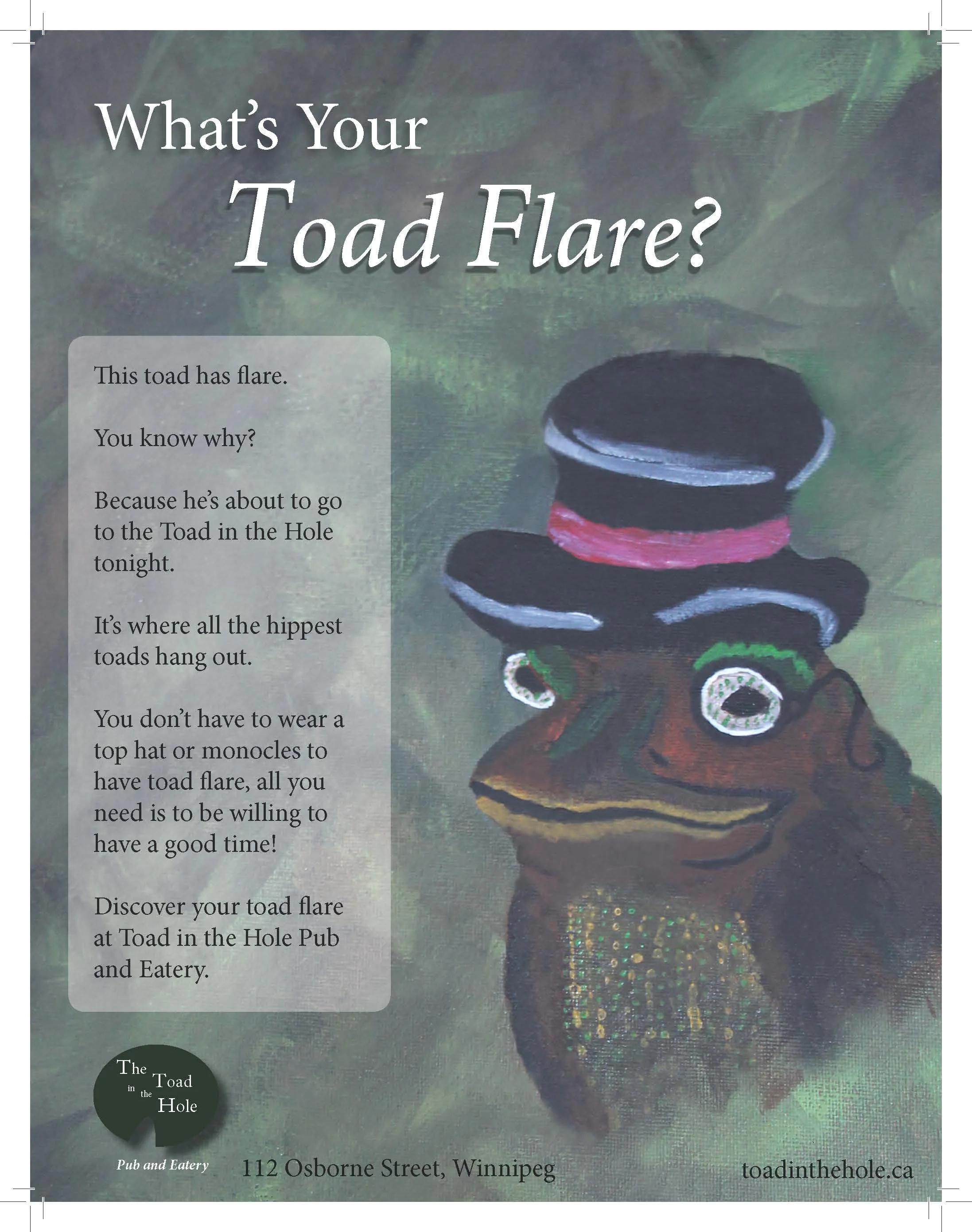 Toad in the Hole Advertisement