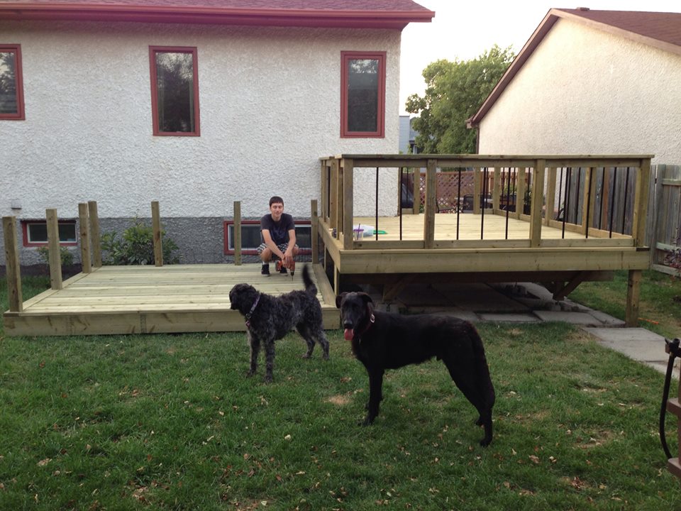 Ken working on the deck.