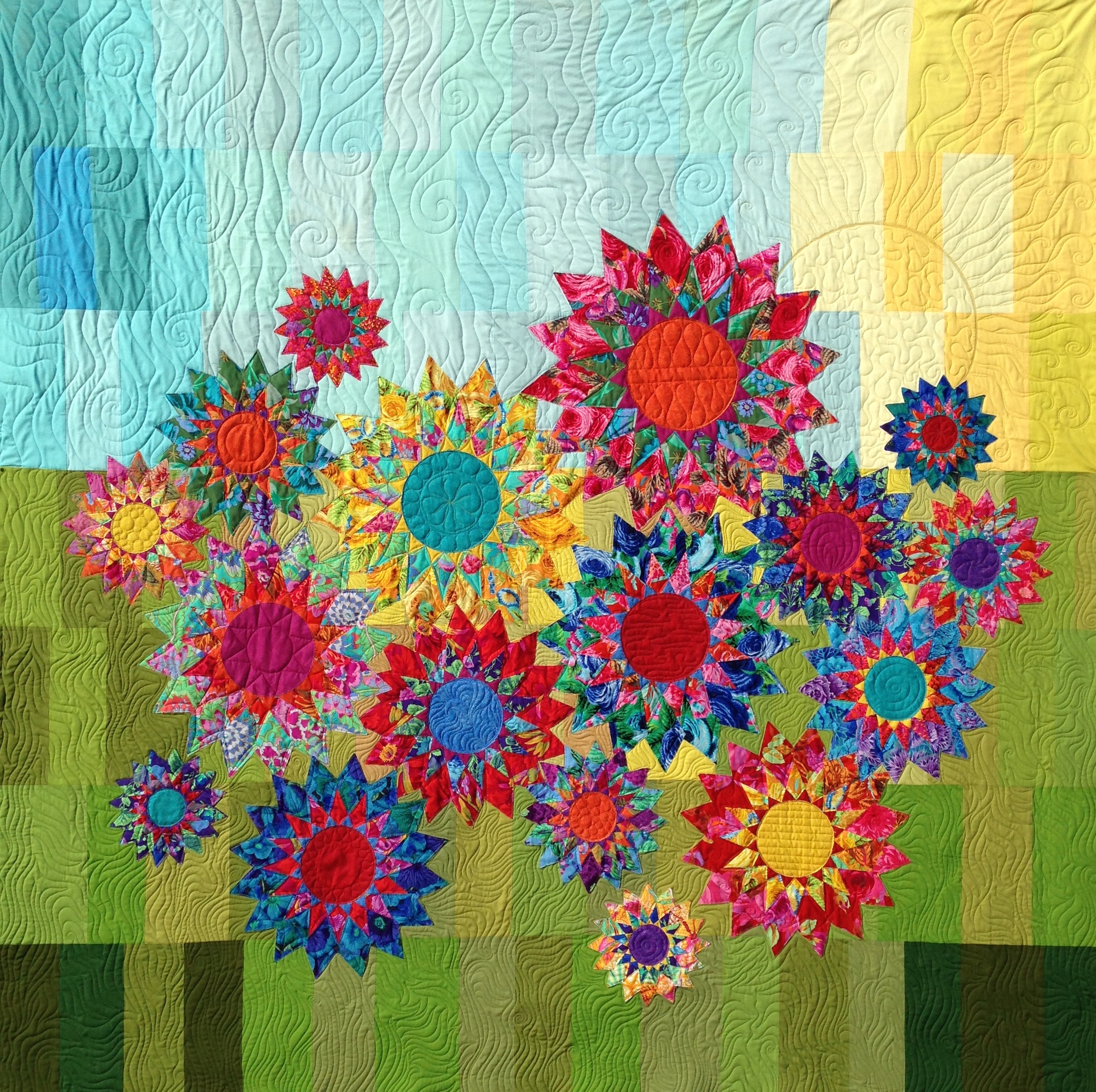 Colorful Sunflower Garden 82"x87"