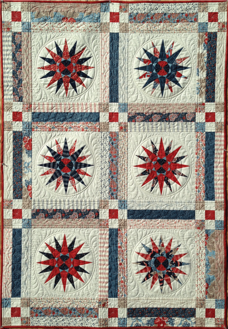 Skinny Compass Sunflower Quilt 46"x66"