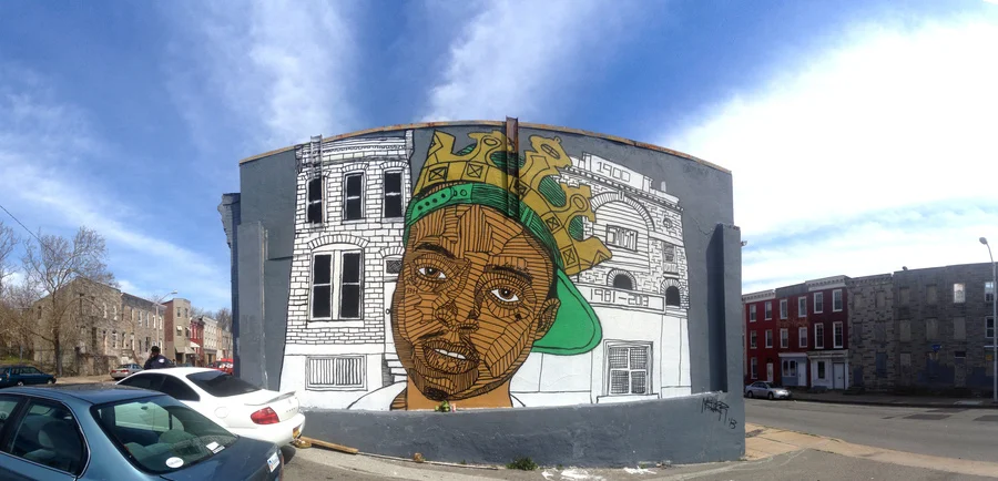 A Nether mural in memory of local rapper Smash .