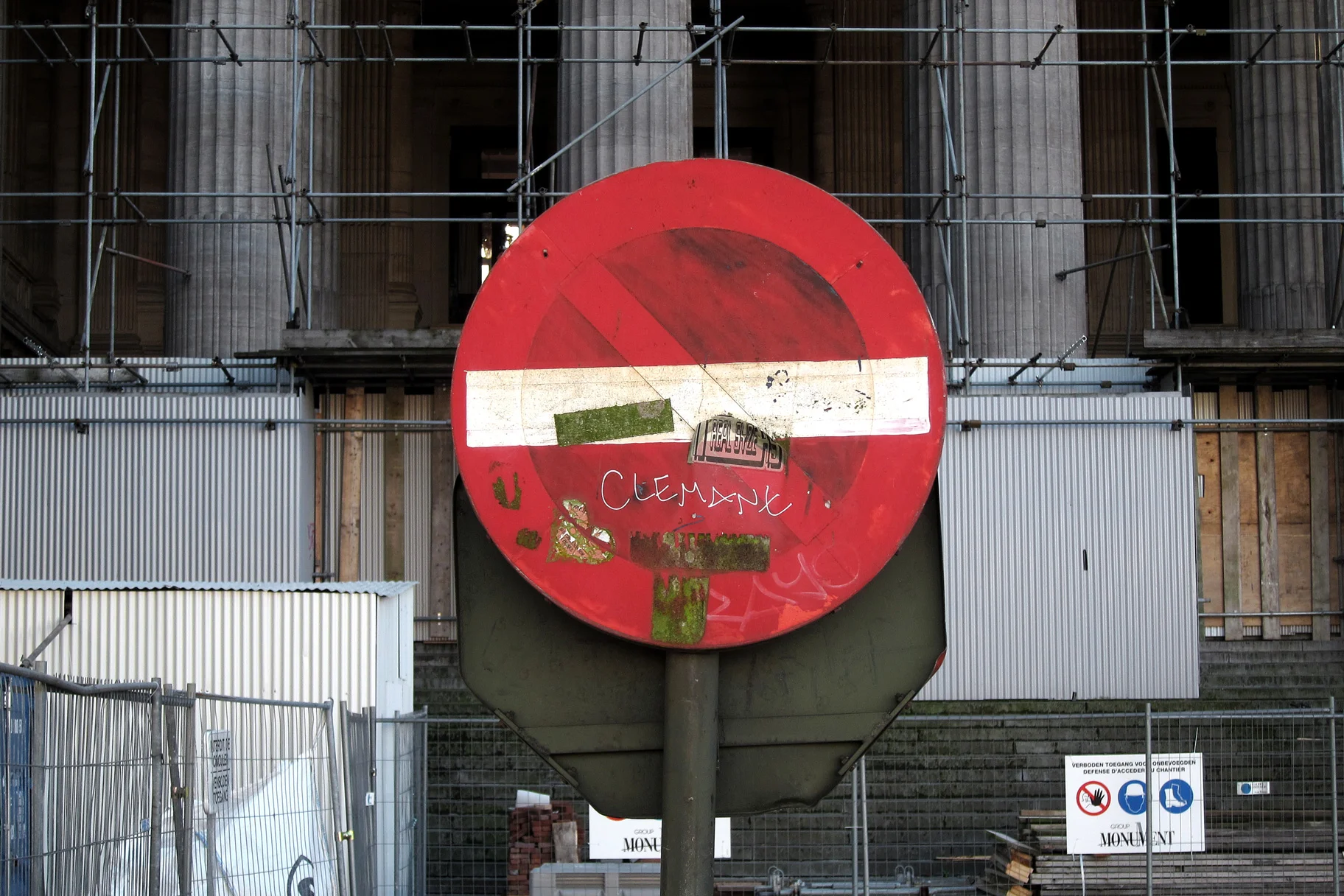 Painted-over sign. Photo by David Helbich.