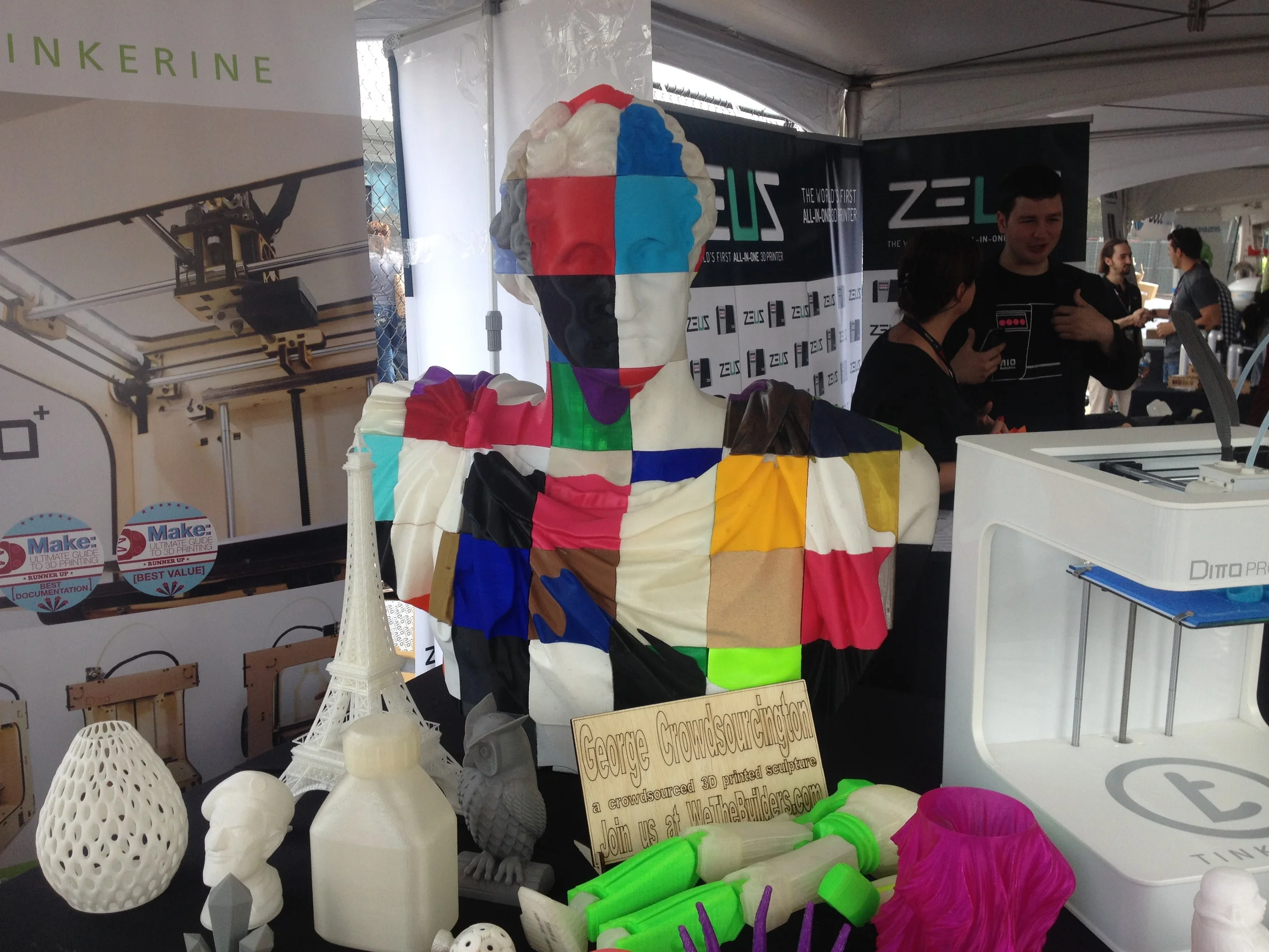 The Tinkerine tent had We the Builder's crowdsourced George Washington bust . They're now working on a Ben Franklin. 