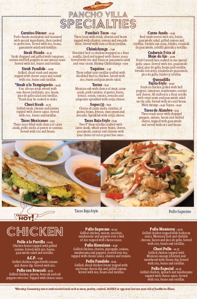 New Page — Pancho Villa's Mexican Restaurant