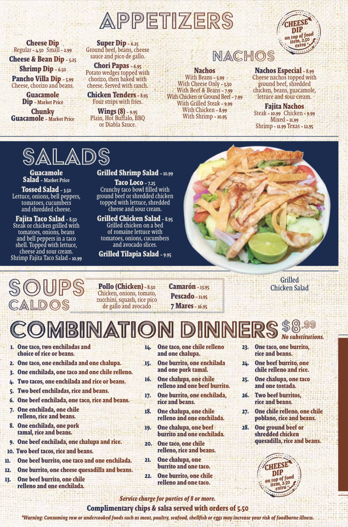FOOD MENU — Pancho Villa's Mexican Restaurant