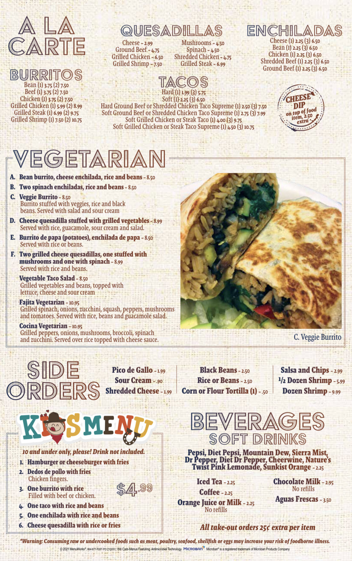 FOOD MENU — Pancho Villa's Mexican Restaurant