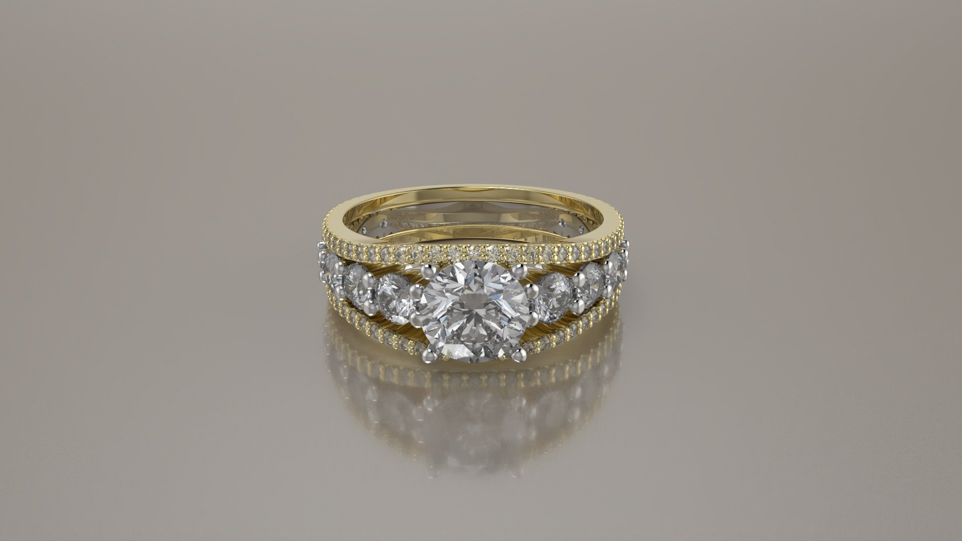 14k Two Tone Engagement Ring 