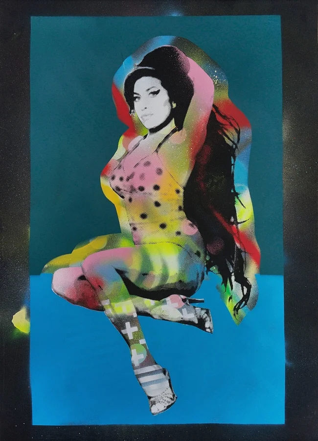 PIN UP II - (50.7 x 72 cm) - SOLD Screen print and spray paint on paper