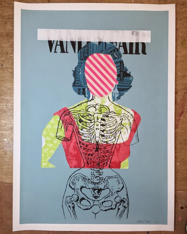 LIZ I - (102 x 72 cm) - Price: €800 Acrylic and screen print on paper