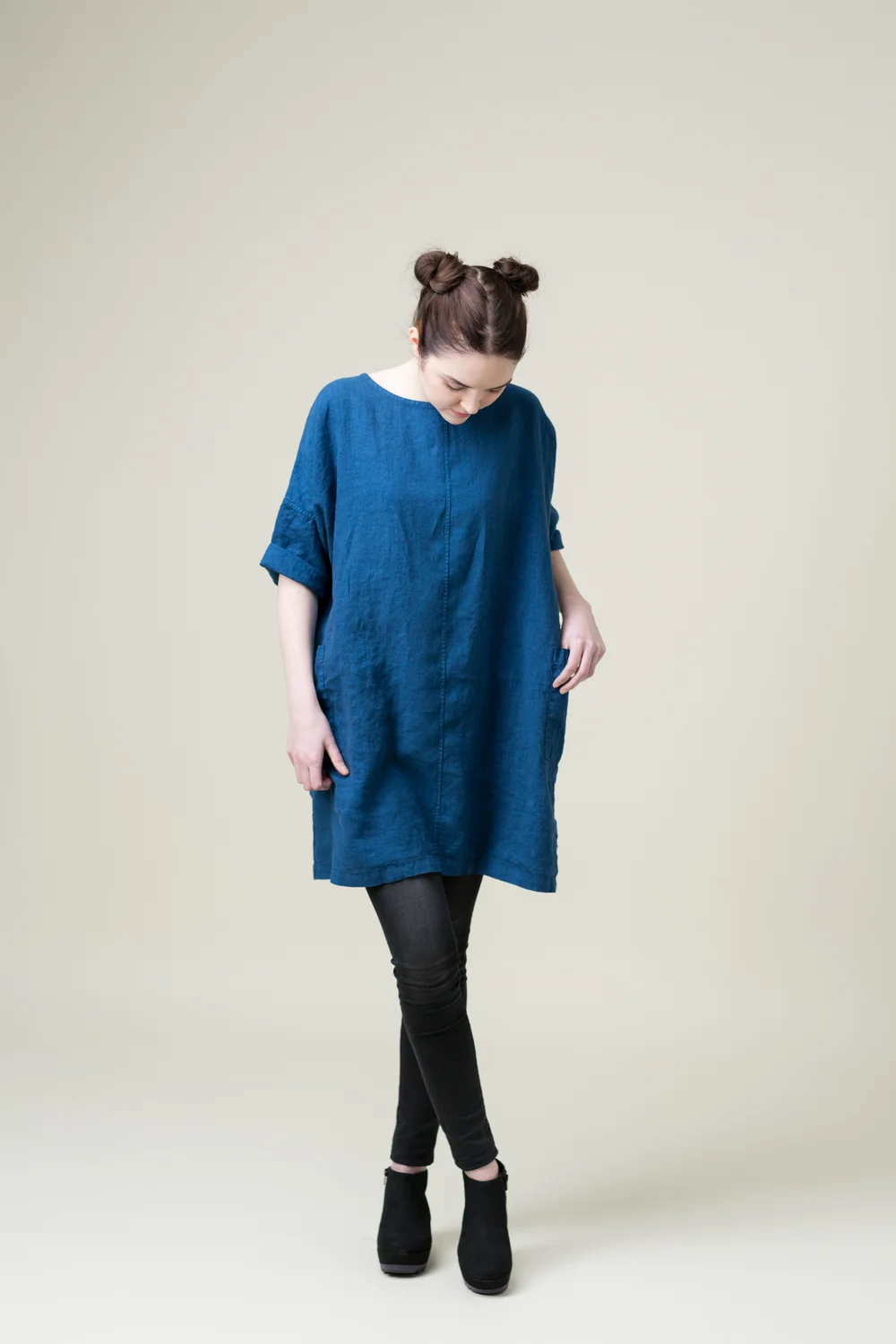 a line cocktail dress with pockets Swing Dress w/ Pockets, Petite / L / Banana Palm Aquamarine