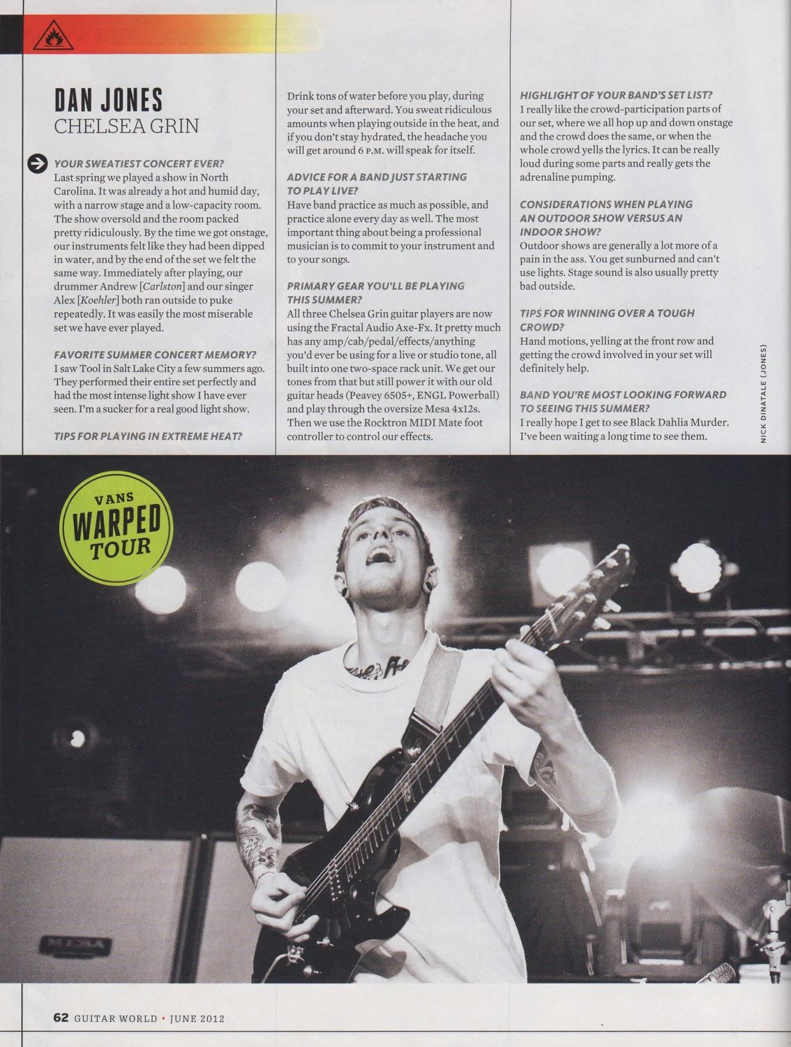 Guitar World - June, 2012 Summer Tour Spectacular , pg. 62