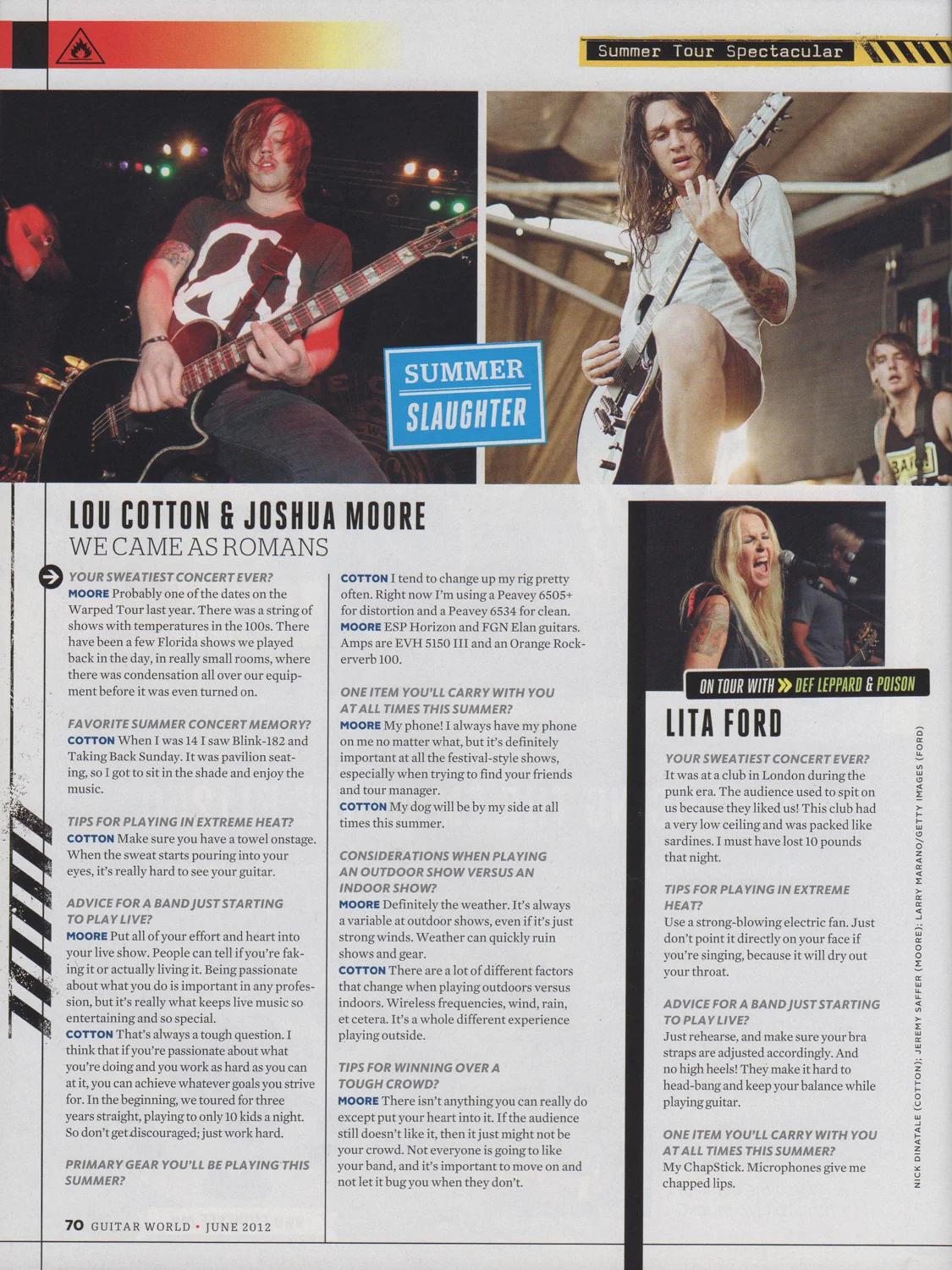 Guitar World - June, 2012 Summer Tour Spectacular , pg. 70