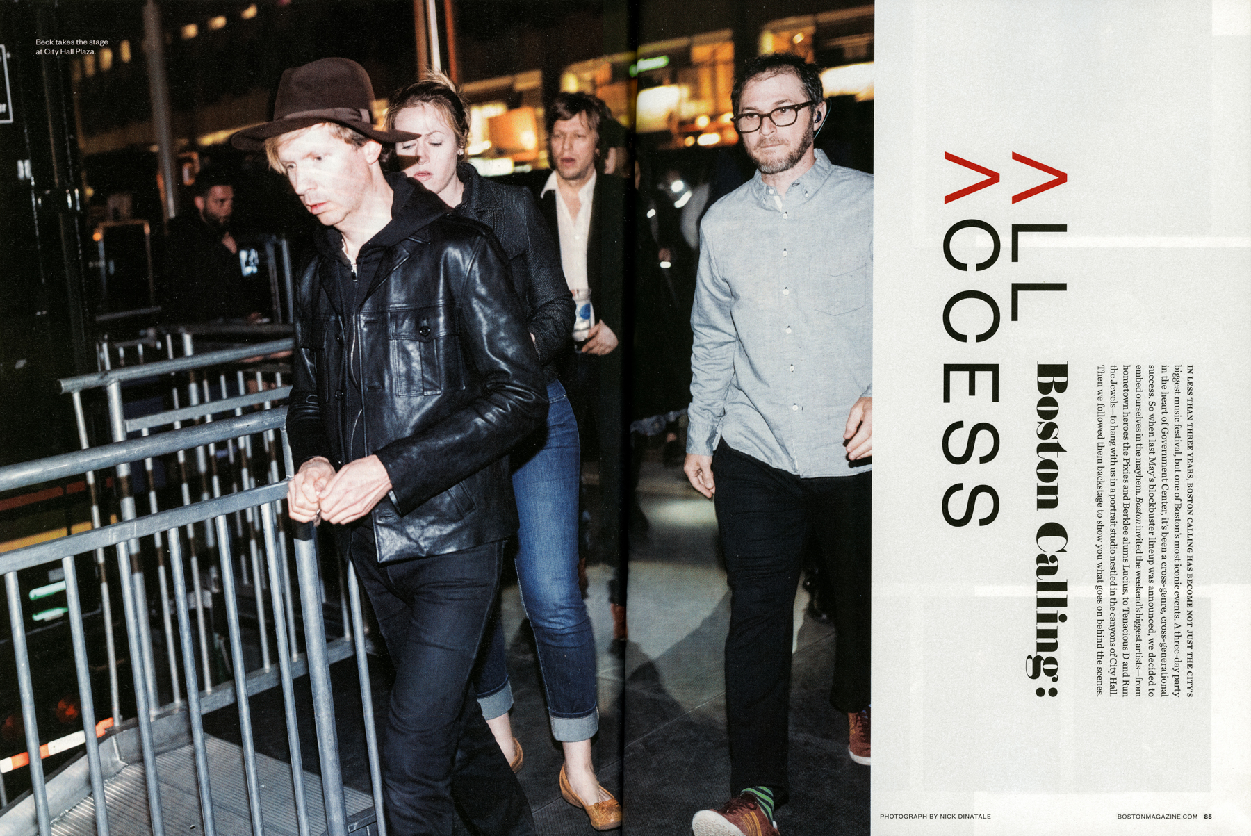 Boston Magazine - August, 2015 Boston Calling: All Access , pg. 84 & 85 & online