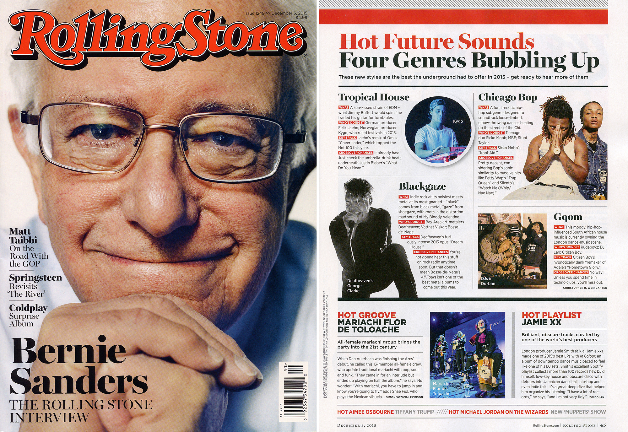 Rolling Stone Issue 1249 >> December 3, 2015 Hot Future Sounds - Blackgaze (Deafheaven's George Clarke), pg. 45