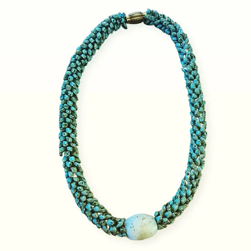 Kumihimo Choker with Focal Glass Bead