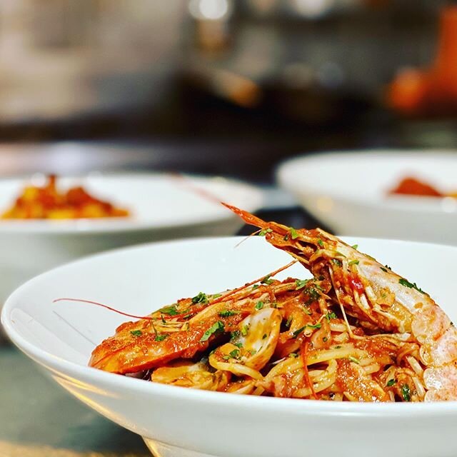 Spaghetti di Gragnano with Fresh Squid, Mussels, Clams, Tiger Prawn and Parsley in San Marzano P.D.O. Tomato Sauce 🍝
#enjoy #sundaylunch