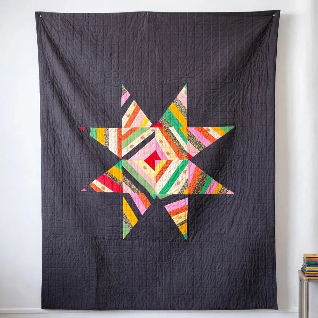 Crazy Star Quilt Kit in Aubergine