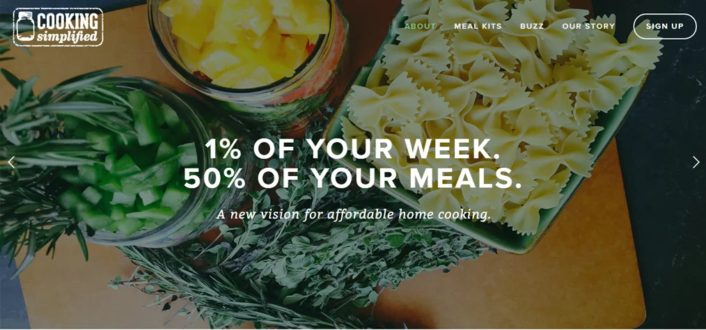 Web and logo design for Cooking Simplified .