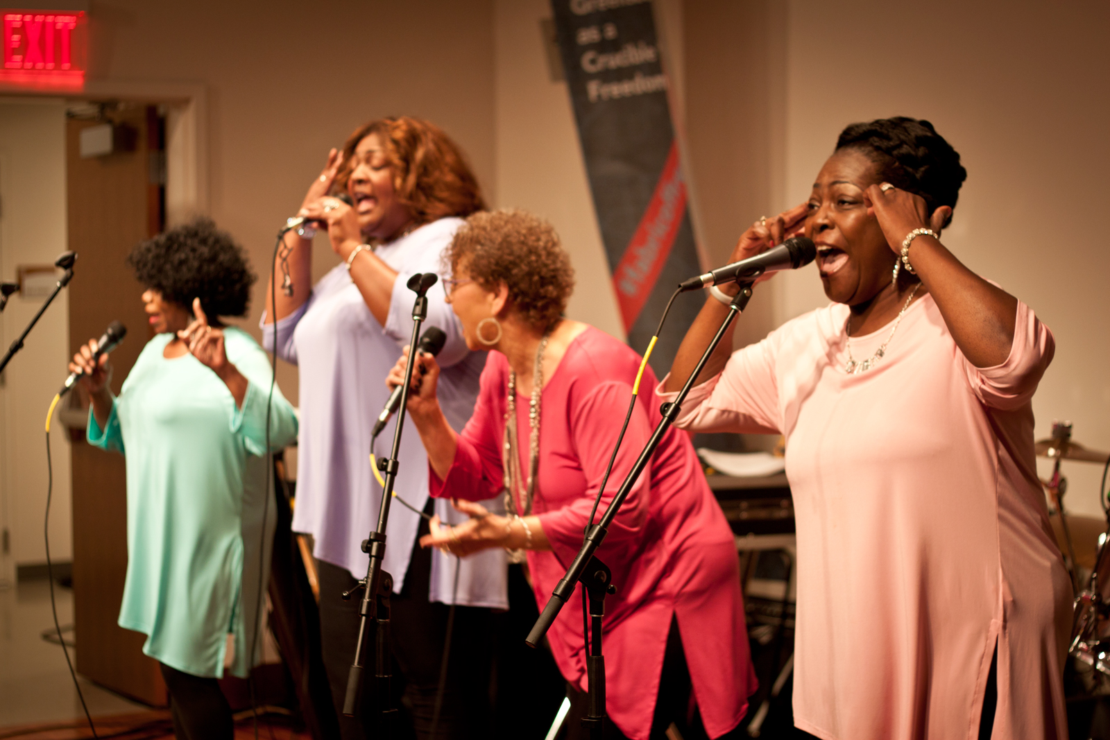 Odyssey 5, a NC-grown soul band, at the Fabric of Freedom kick-off concert. 