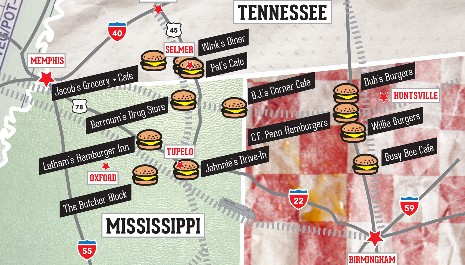Map for Gravy illustrating a SFA oral history project.