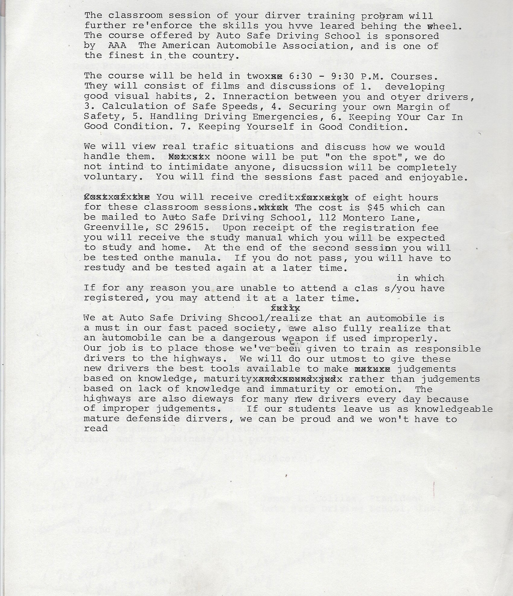 Early Information on Teen Classroom 1994