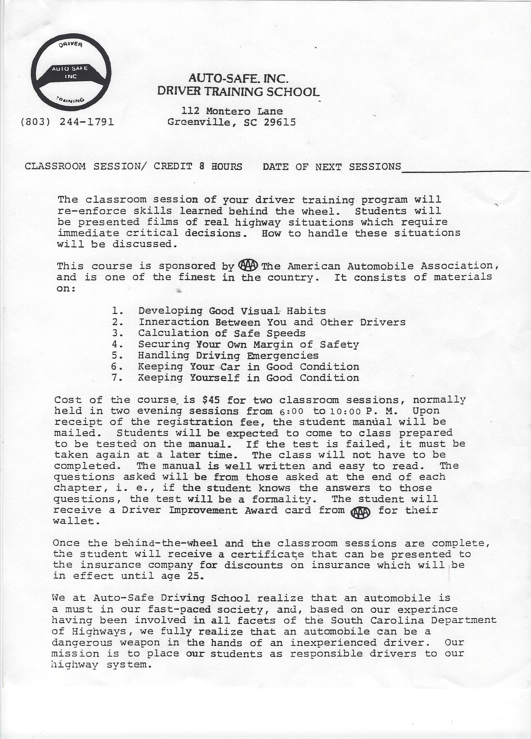 Early Information on Teen Classroom 1994
