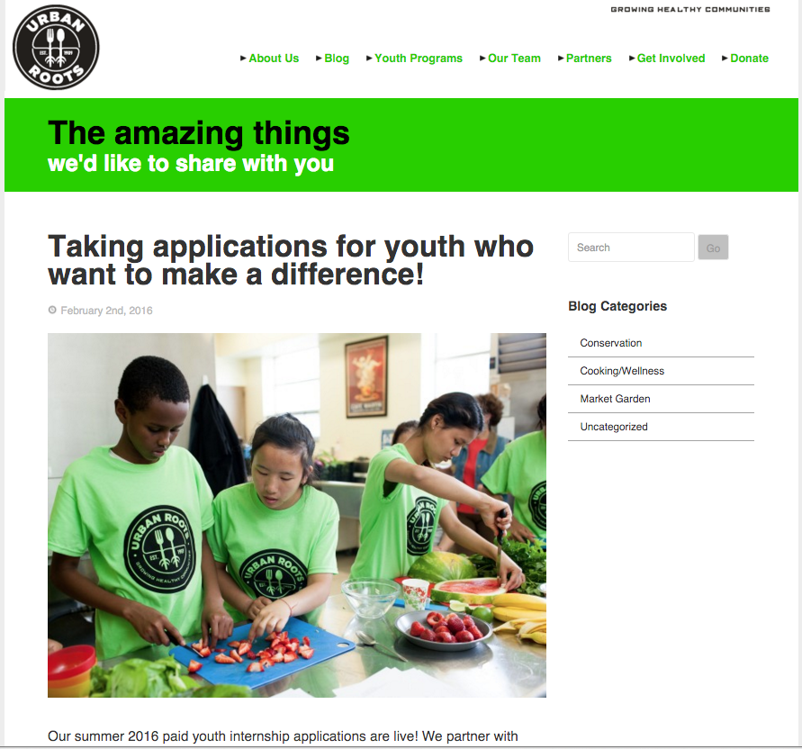 Urban Roots Website