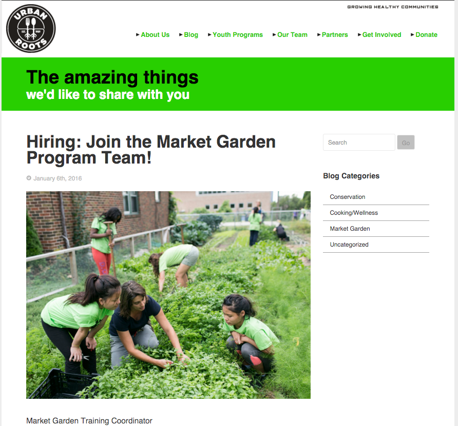 Urban Roots Website