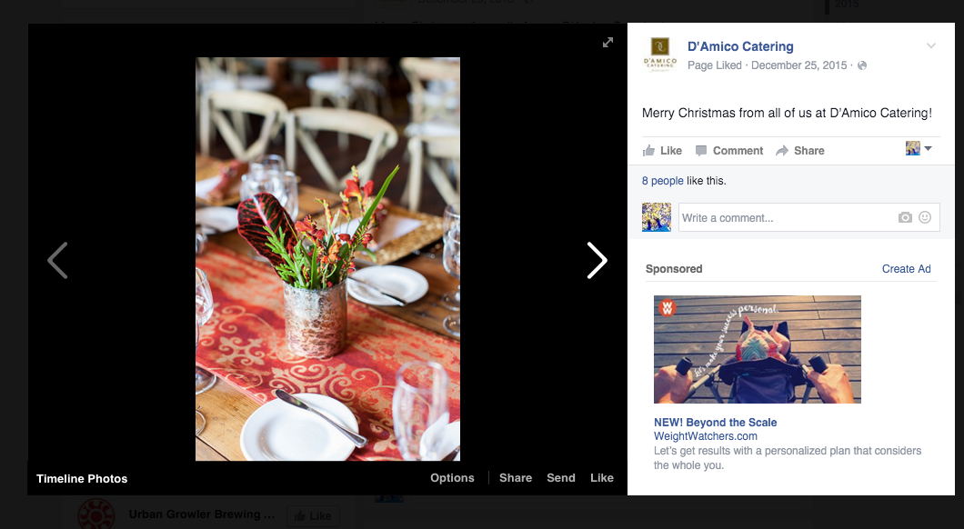 D'Amico Catering Facebook Page
