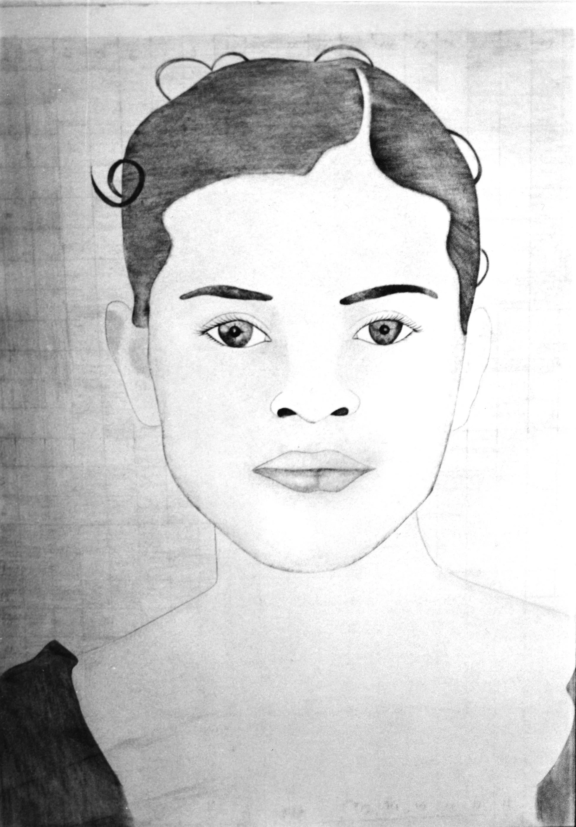 Retrato falado de Neyra Cervantes, baseado na memoria de sua mãe. Mayra Martell