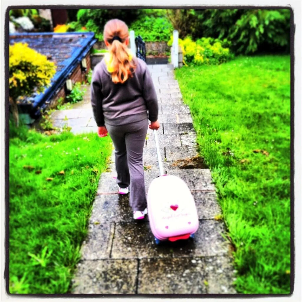 Amber on her way to Brownie camp