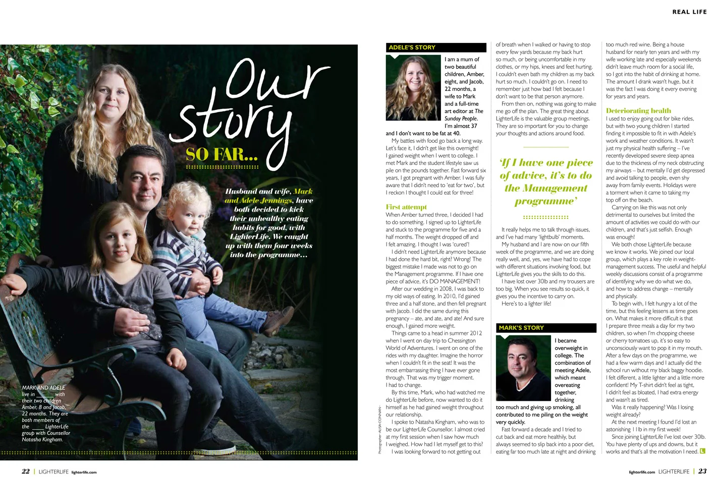 Published in LighterLife magazine, 2013