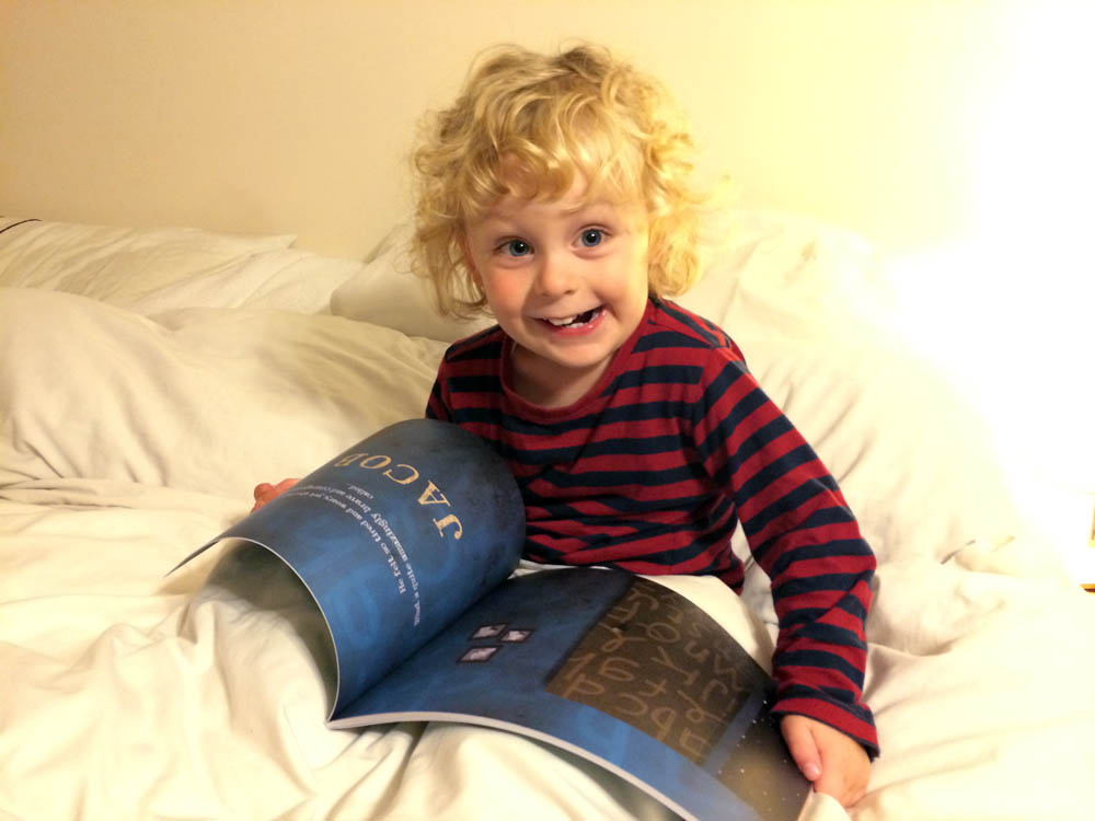 Jacob was so surprised the book had his name in it!
