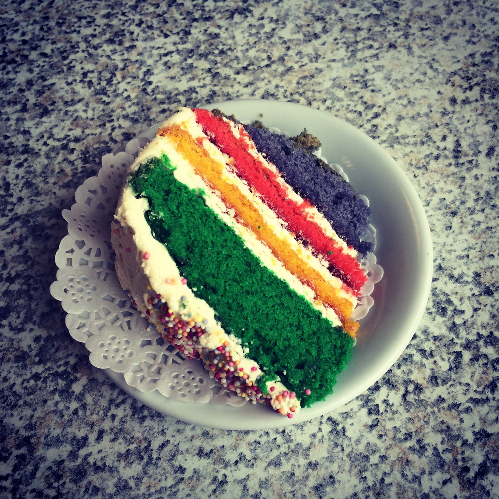Yummy rainbow cake was a favourite!
