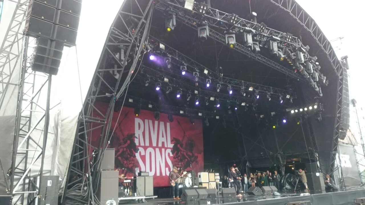 Rival Sons introduced by Vic Reeves who was spotted with his wife Nancy dancing!