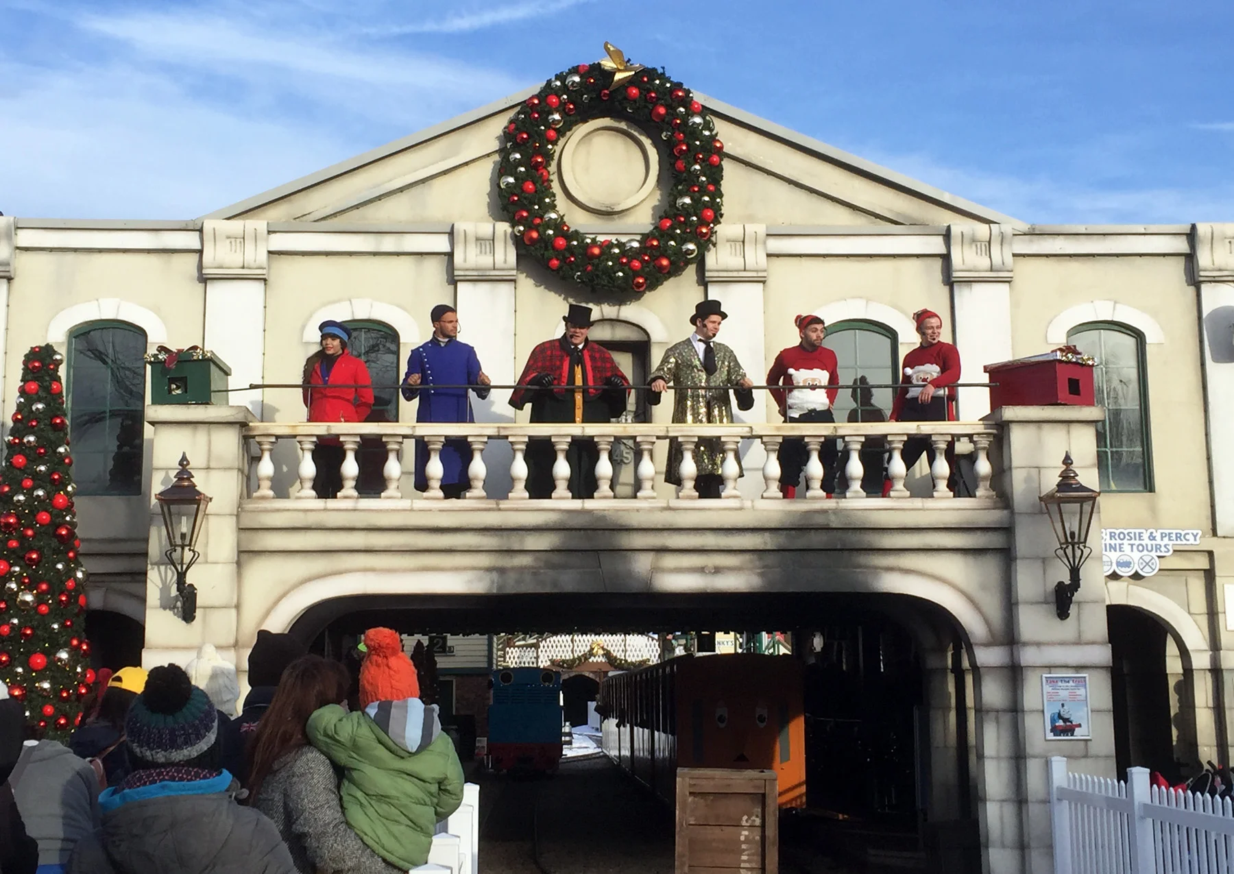 The Fat Controller and his friends during their entertaining show in Thomas Land