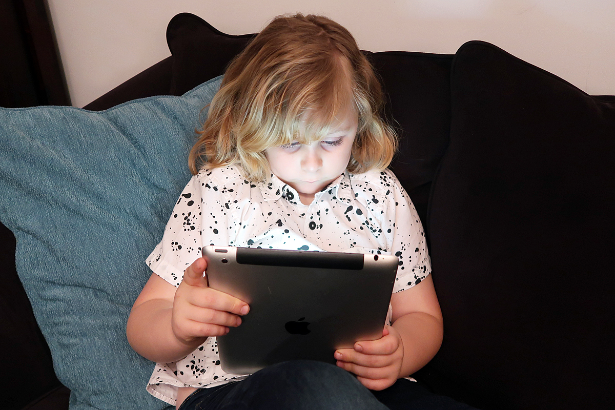Jacob loves watching YouTube on his iPad