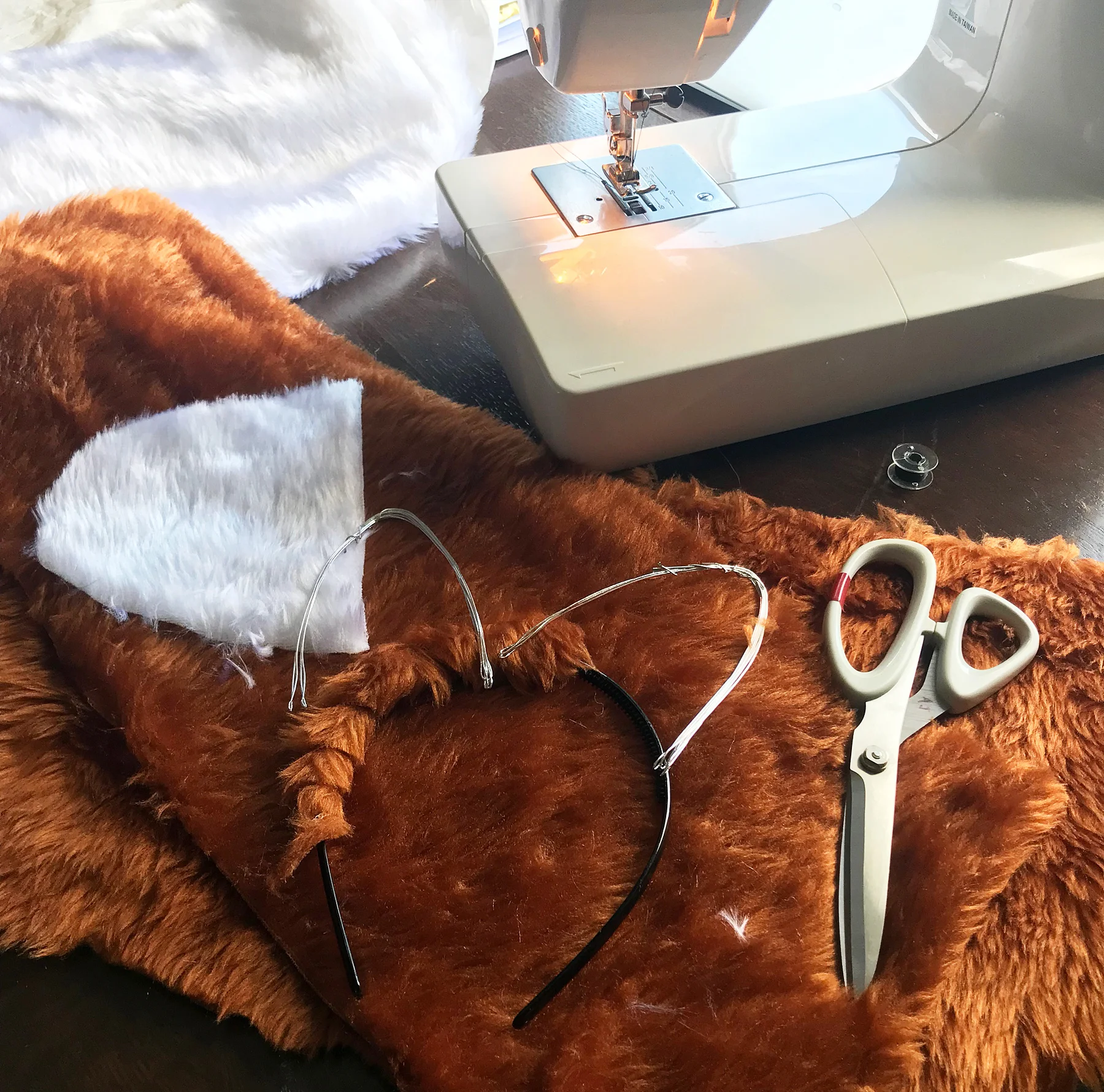 Making the ears for Fantastic Mr Fox for World Book Day
