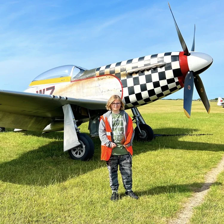 Family day out at the Imperial War Museum Summer Air Show at Duxford