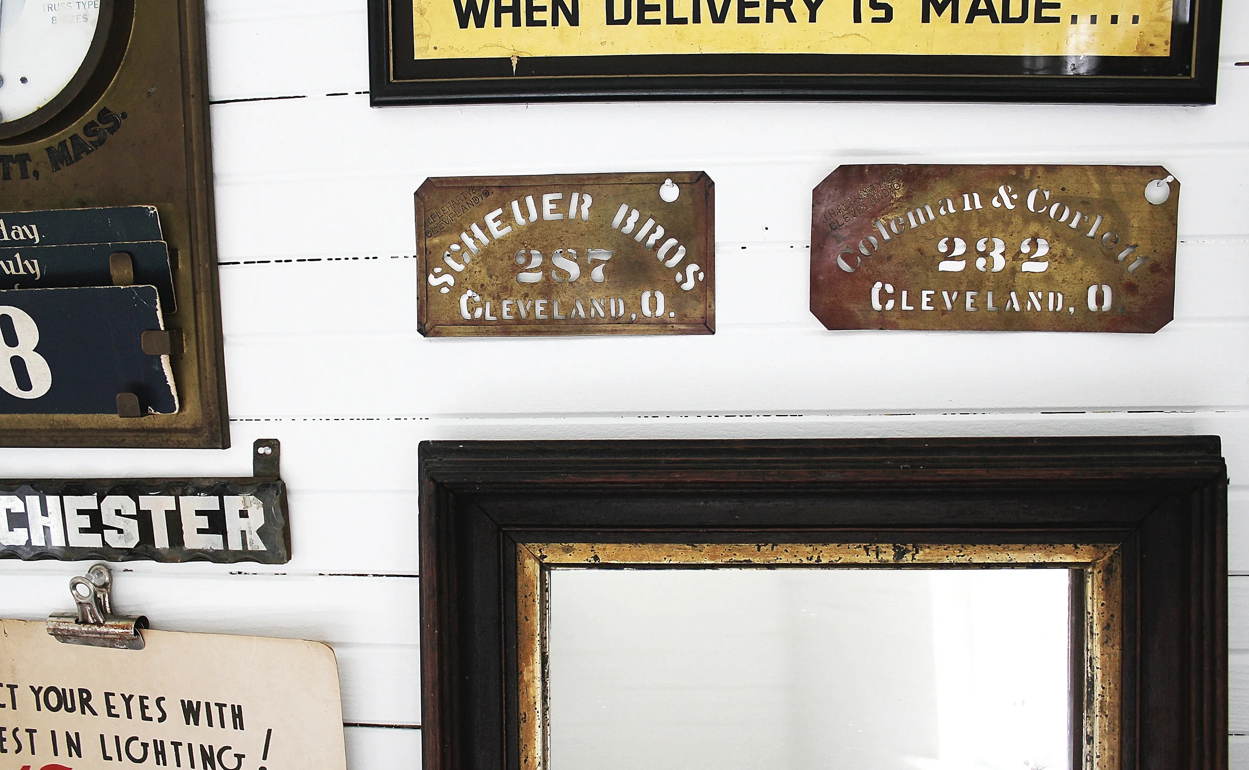 Pair of Brass Factory Stencils